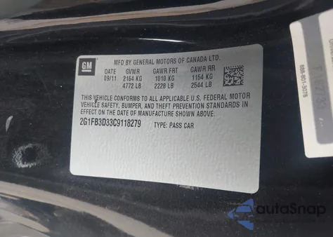 2012 Chevrolet Camaro 1Lt z USA, uszkodzony, nr VIN 2G1FB3D33C9118279